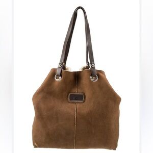 UGG‎ Brown Suede Inner Wool Lined Hobo Shoulder Bag.